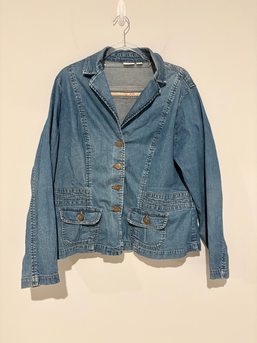 Cato vintage inner‎ floral trim button front denim jacket size 18/20W